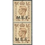 (x) British Occupation of Italian ColoniesMiddle East Forces— 5d. brown vertical pair showing