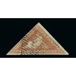 (x) Cape of Good Hope1853 Deeply Blued Paper1d. pale brick-red with good to large margins, fine.