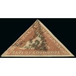 (x) Cape of Good Hope1855-64 White paper1d. brick red on cream toned paper, good to large margins