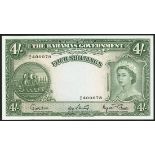 Bahamas Government, 4/-, ND (1963), serial number A/6 400078, green on multicolour underprint,