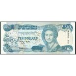 Central Bank of the Bahamas, $10, ND (1992), serial number N699186, turquoise on multicolour