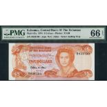 Central Bank of the Bahamas, $5, ND (1984), serial number B821703, orange on multicolour underprint,