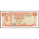 Central Bank of the Bahamas, $5, ND (1974), serial number K394839, orange on multicolour underprint,