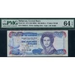 Central Bank of the Bahamas, $100, ND (1992), serial number C000248, blue on multicolour underprint,