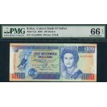 Central Bank of Belize, $100, 1 May 1994, serial number AC231801, blue on multicolour underprint,