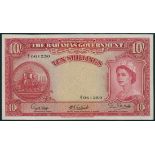 Bahamas Government, 10/-, ND (1953), serial number A/1 061250, red on multicolour underprint,