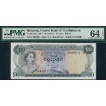 Central Bank of the Bahamas, $10, ND (1974), serial number E643602, blue-black on multicolour