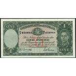Commonwealth of Australia, £1 (2), ND (1938, 1942), prefixes O/72, H/7, green and pink, George VI at