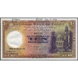 (†) National Bank of Egypt, printer's archival specimen 10 Pounds (2), 19 January 1945 serial number