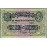 (†) East African Currency Board, specimen 100/-, 1 January 1933, serial number A/4 00000, lilac
