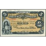 (†) African Banking Corporation Limited, printer's archival specimen £5, ND (1900-20), serial number