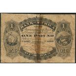 Bank of Africa Limited, £1, Durban, ND (1886?), serial numbers A3917 and A1607, black print, map