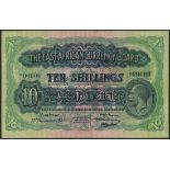 (†) East African Currency Board, specimen 10/-, 15 December 1921, serial number A/1 00000, green and