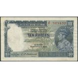Reserve Bank of India, 2 rupees, ND (1943), serial number 429287, pink and multicolour, also 5