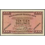 South African Reserve Bank, printer's archival specimen 10 /- (2), 2 April 1942 and 9 April 1942,