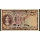South African Reserve Bank, specimen 10 Shillings, 10 April 1948, serial number A/1 000000, first
