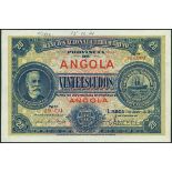 (†) Banco Nacional Ultramarino, Angola, printer's archival specimen 20 Escudos, 1 January 1921,