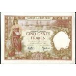Banque de l'Indo-Chine, Djibouti, 500 francs (2), 8 March 1938, consecutive serial numbers F.3 205/
