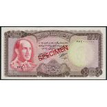 (x) Da Afghanistan Bank, specimen 1000 afghanis, SH 1346 (1967), zero serial numbers, brown on red