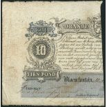 Orange Free State Government, £10, Bloemfontein, ND (1866 Issue), serial number 2351, black on
