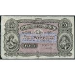 (†) Australian and European Bank Limited, specimen, £50, Melbourne, 1 June 18-, serial number 05301,