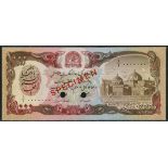 (x) Da Afghanistan Bank, specimen 1000 afghanis, ND (1981), zero serial numbers, brown and red on