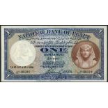 National Bank of Egypt, £1, 24 April 1930, serial number J/12 348682, blue on multicolour