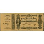 (†) Banca Toscana di Credito, specimen 100 lire, 1 July 1874, serial number 60001, uniface, dark and
