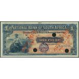 National Bank of South Africa Limited, colour trial £1, ND (1900-1920), blue, pale red and yellow,