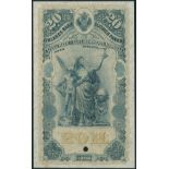 (†) Finlands Bank, an obverse proof 20 Markkaa, 1898, no serial numbers, no signatures, blue and