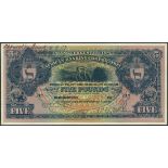 Orange Free State, African Banking Corporation, specimen £5, Bloemfontein, ND (191-), no serial