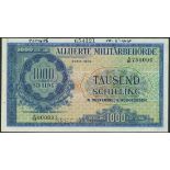 (†) Allied Military Currency, Austria, specimen 1000 schilling, 1944, serial number A/01 000001-A/01