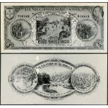 Government of Jamaica, obverse and reverse archival photographs for an unissued 5 shillings, ND (