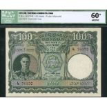 (x) Government of Ceylon, 100 rupees, 24 June 1945, serial number L/15 76370 green on brown and