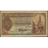 (x) National Bank of Egypt, 10 Egyptian pounds, January 1918, serial number X/12 008735, brown on