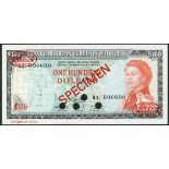 (†) East Caribbean Currency Authority, a group of specimen $100 (3), ND (1965), all serial numbers