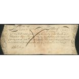 England, Exchequer Bill, for £75, with interest at 1 penny per day, 17 May 1701, serial number