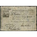 Newcastle upon Tyne, (Surtees's, Burdon & Brandling), 20/- or £1, 1 July 1802, serial number S730,