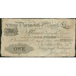 Dartmouth Central Bank (John Hine and Henry Joseph Holdsworth), £1, 6 May 1822, serial number