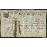 Bath City Bank (Cross, Son & Bayly), a post bill for £20, 4 April 1791, serial number C21, black and