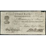 Union Bank Haverford West, Mathias, Lloyd and Bowen, 1 guinea, 30 October 1813, serial number X 414,