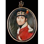 A Superb Quality 1805 Portrait Miniature of Lieutenant A. McNeil, 75th Highlanders, water-colour