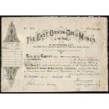 A collection of South African mining certificates (34), 1890 to 1921, including East Orion Gold