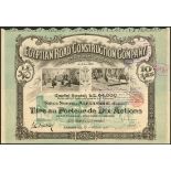 An attractive group of Egyptian certificates, comprising Egyptian Road Construction Co., 1930,