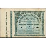 Government Général de L'Algerie. 4% Loan, 1930, an unissued or possibly specimen bond for 1000