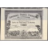 Compagnie Franco Tunisienne de Navigation, 100 franc share, Marseille 190[5], no.2232, attractive