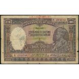 (x) Government of India, Burma, 1000 rupees, Rangoon, ND (1937), serial number X6 095958, brown