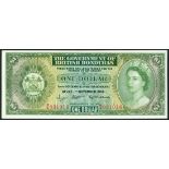 Government of British Honduras, $1, 1 November 1961, serial number G/4 031016, green on