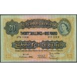 (x) East African Currency Board, 20 shillings, 1 January 1955, consecutive serial numbers G79