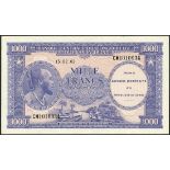 (x) Emission du Conseil Monetaire de la Republique du Congo, 1000 francs, 15 February 1962, serial